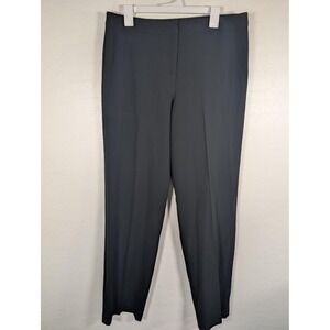 St John Pants Womens 12 Black Diana Caviar Straight Leg Dress Work USA Made